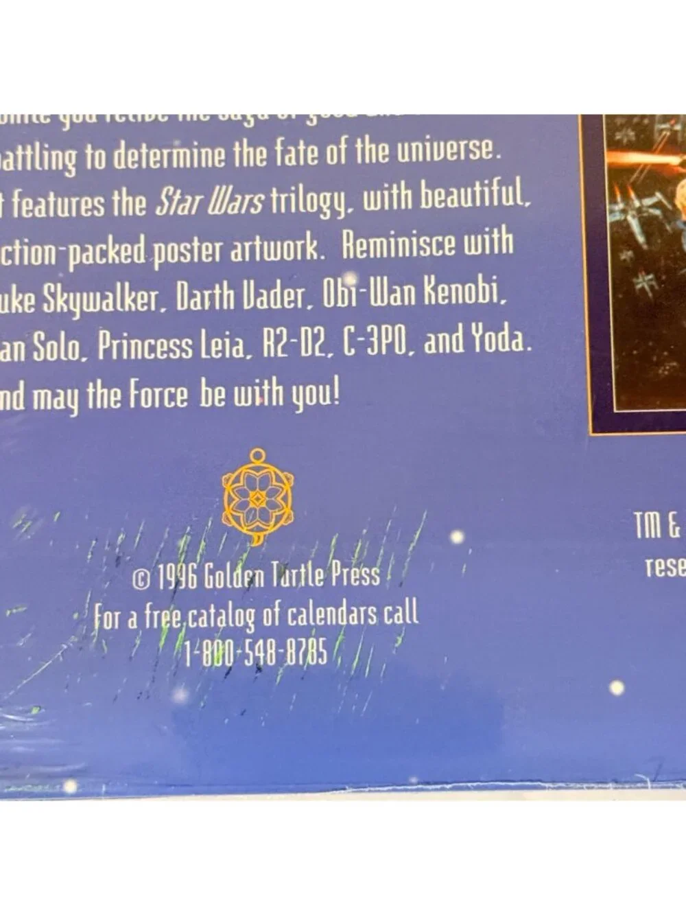 Vintage 1997 Star Wars 20th Anniversary Wall Calendar Movie Poster Luke Skywalke